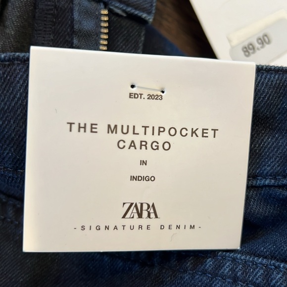 Zara Multi-Pocket Cargo Jeans in Dark Indigo SOLD OUT! NWT Size 32/0 $89.90 - Picture 7 of 8